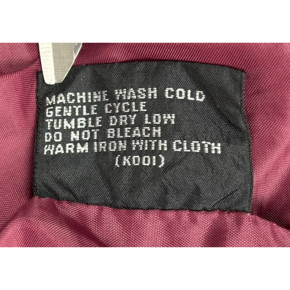 Vintage Members Only Burgandy Bomber Jacket Mens Large Full Zip - Picture 12 of 15